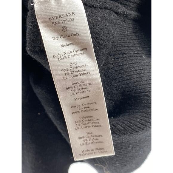 EVERLANE Women’s Black Classic Crewneck Cashmere Pullover Sweater SZ M - Picture 10 of 11